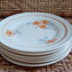 Ensemble de 6 petites assiettes aux fleurs orange