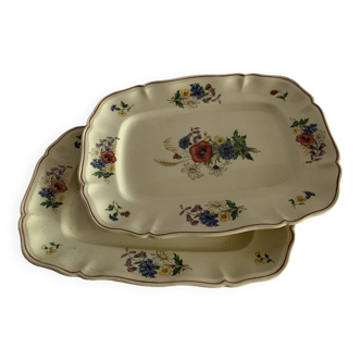 Pair of rectangular dishes
