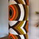Orange opaline table lamp and vintage fabric