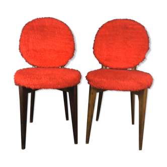 Paire de chaises moumoute 1960´s