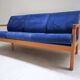 Scandinavian 3-seater canapé in natural wood and CFC fabric Silkeborg Denmark