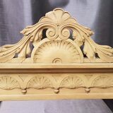 Old pediment in raw walnut in the style of pickled Henry II