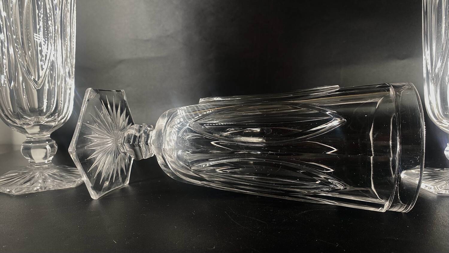 3 baccarat giant glasses 280ml m.à feuilles