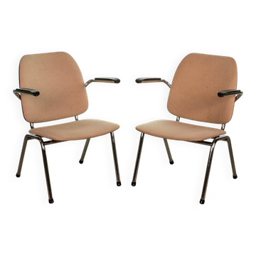 Gispen armchairs by Martin de Wit on Chrome Steel Frame w. Bakelite Armrest
