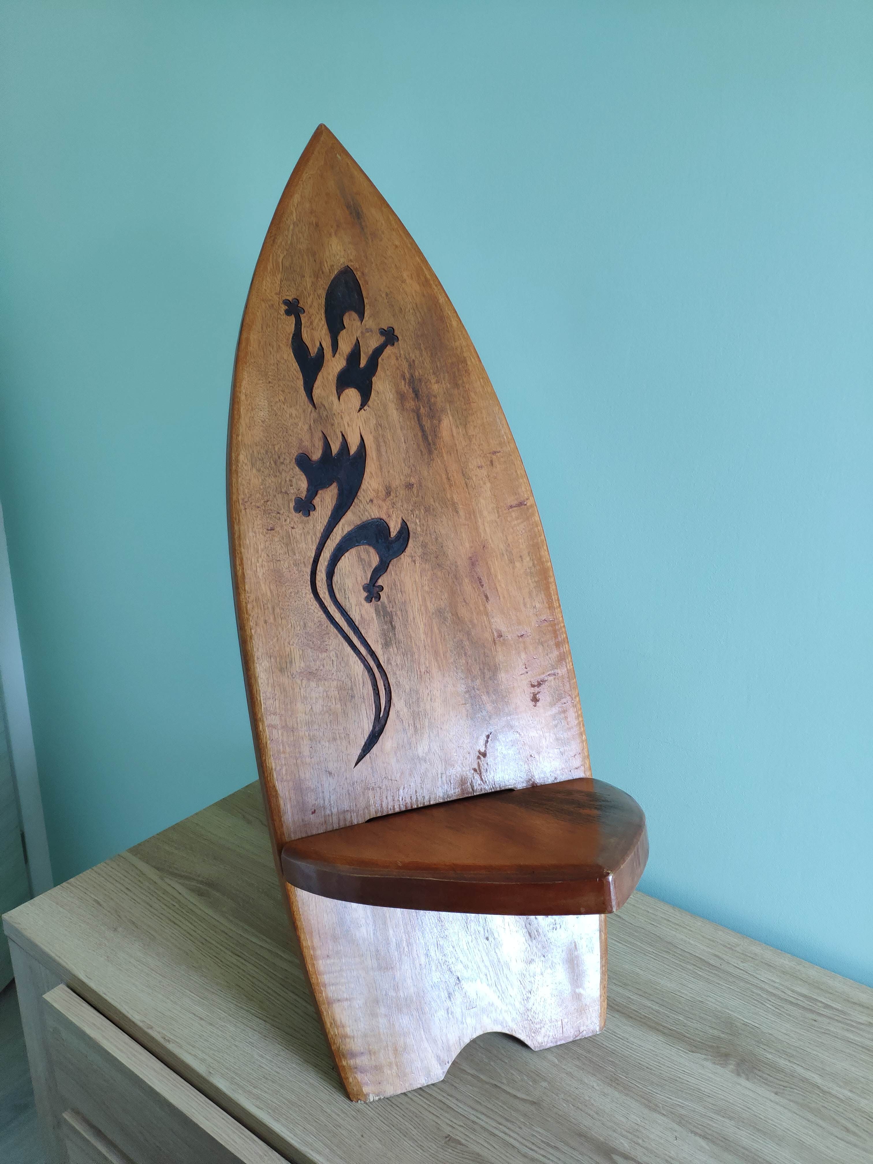 African chair engraved salamander