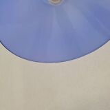 Conical pendant light in blue opaline glass