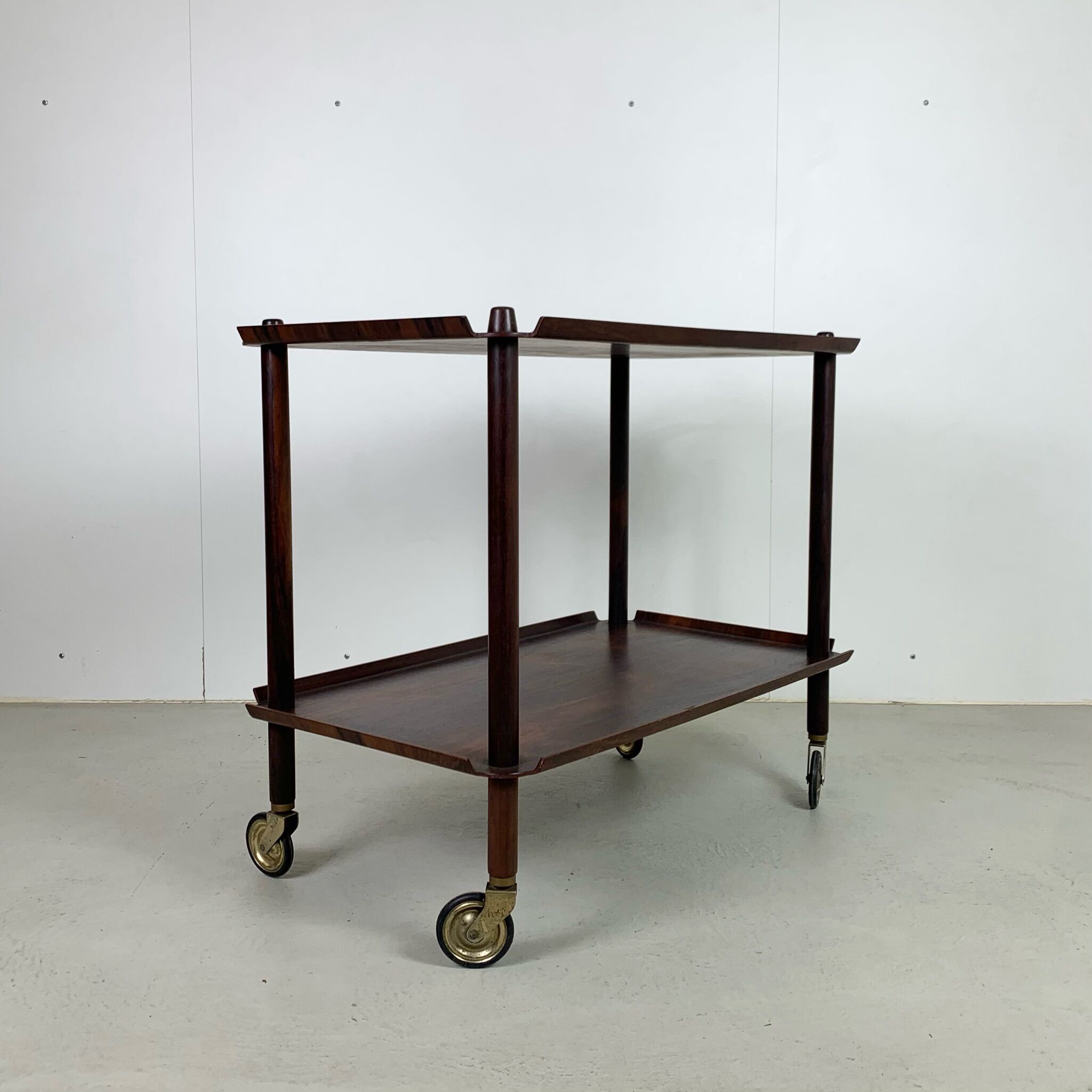 Danish midcentury serving trolley in palisander by poul hundevad, 1960s