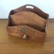 Mail holder / letter holder in vintage wood and brass