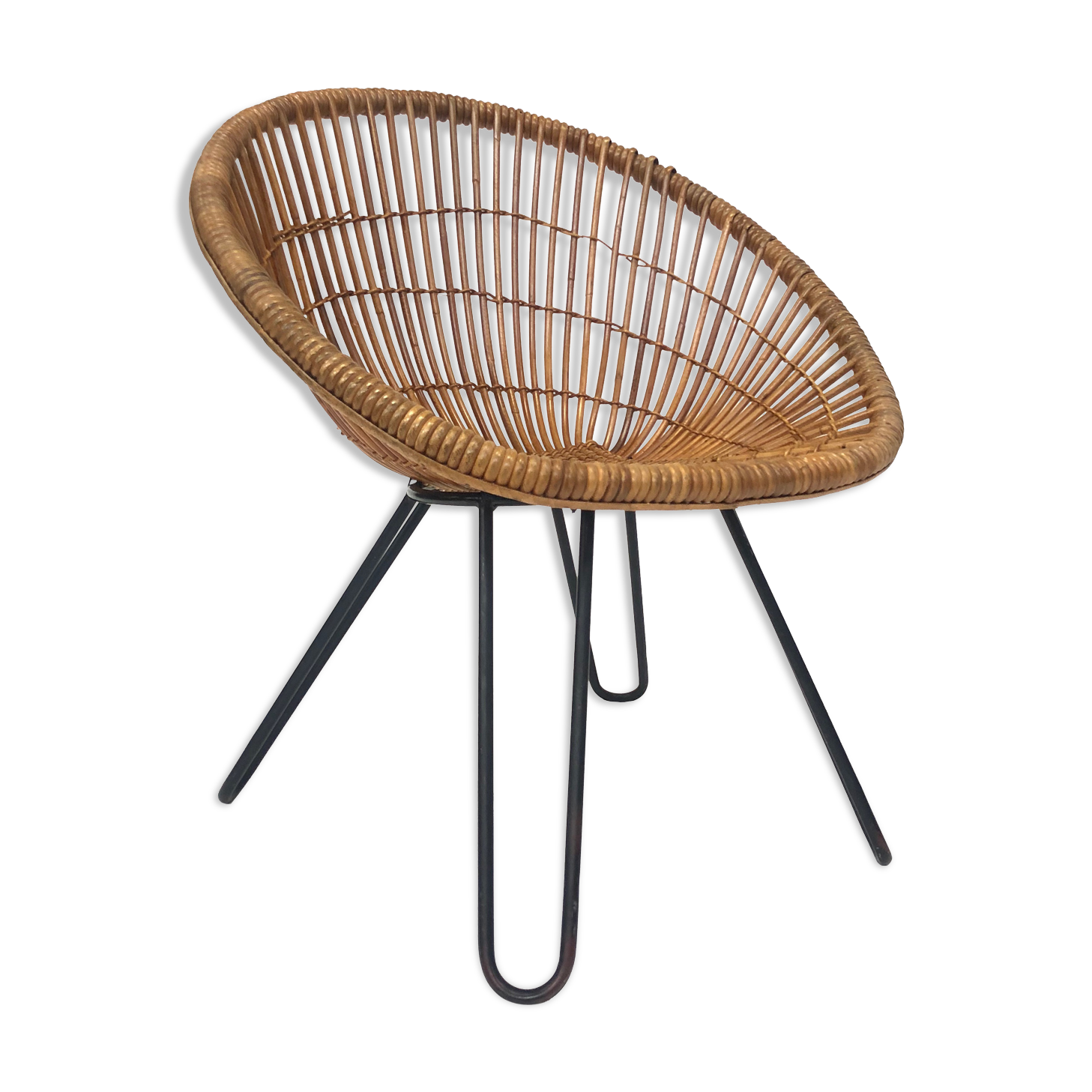 Rohe Noordwolde rattan armchair, 1960, Netherlands