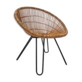 Rohe Noordwolde rattan armchair, 1960, Netherlands