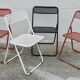 Set of 4 vintage perforated metal folding chairs 1970-80 red, white and black