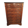 Louis Philippe rag chest of drawers in walnut magnifying glass