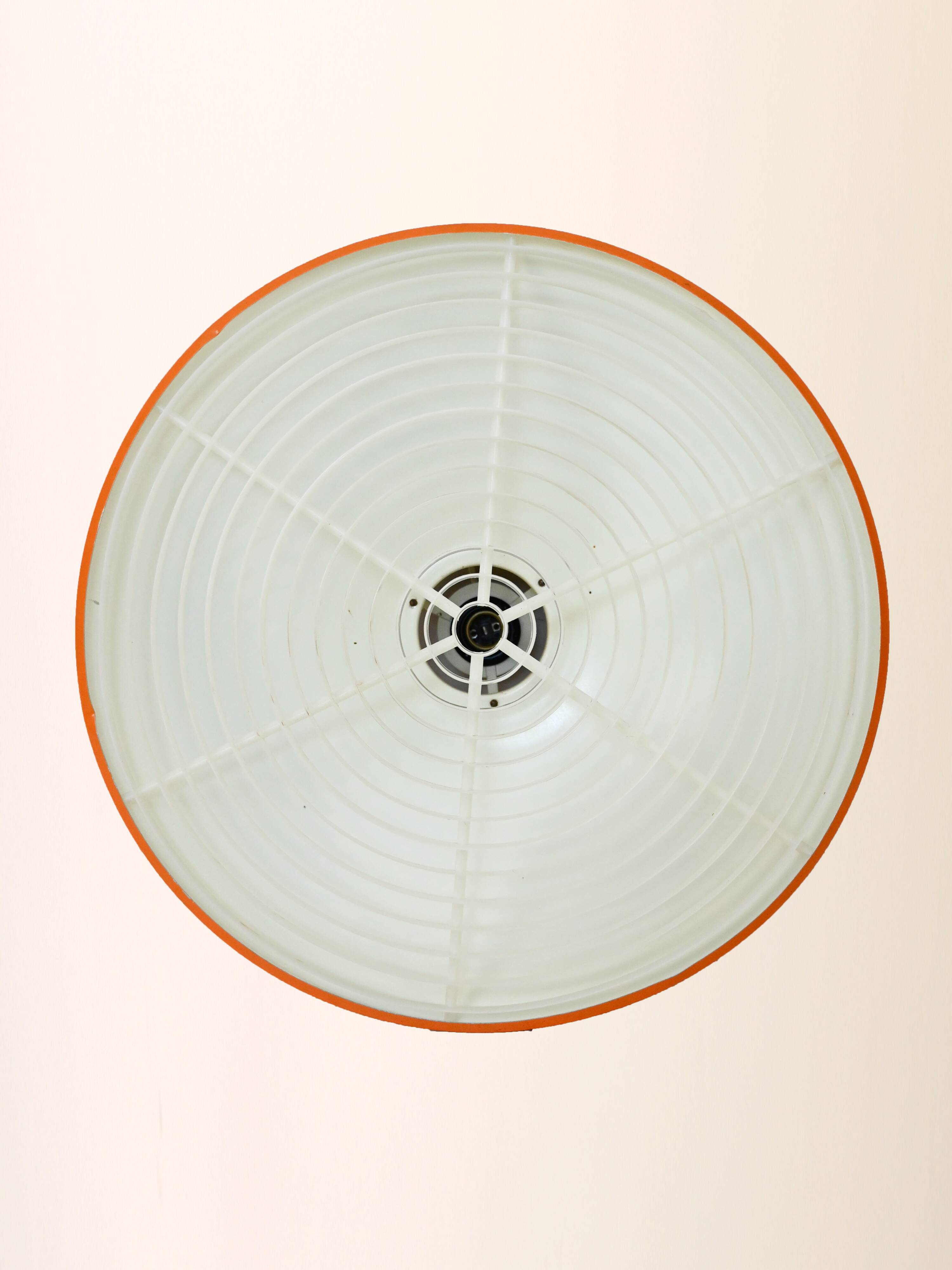 Scandinavian Pendant lamp in orange plastic, 1960s