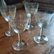 Set of chiseled stemmed glasses