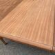 Renovated round extendable dining table made of solid mahogany from the 19th century.