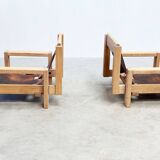 Set of two brutalist lounge chairs