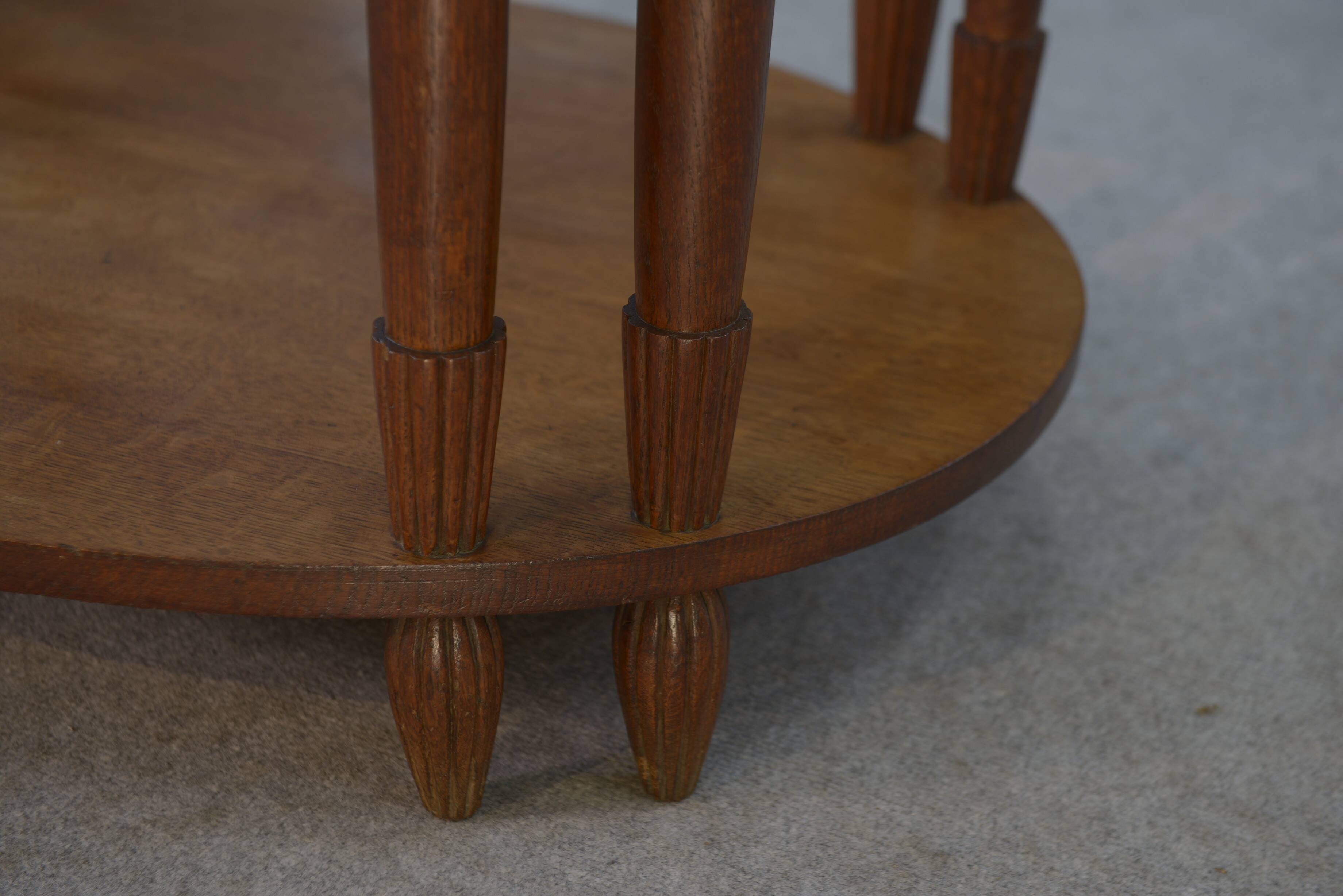 Art Deco solid oak oval table 1930