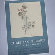 Poster christian bérard for the exhibition "autour de colette", lithograph mourlot, 64 x 47 cm.