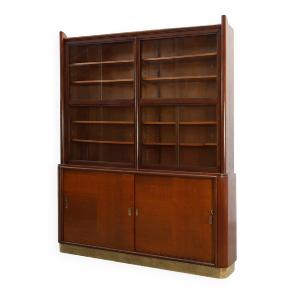 Grand cabinet de pharmacie Art Déco attribué à De Coene, Belgique vers 1920.