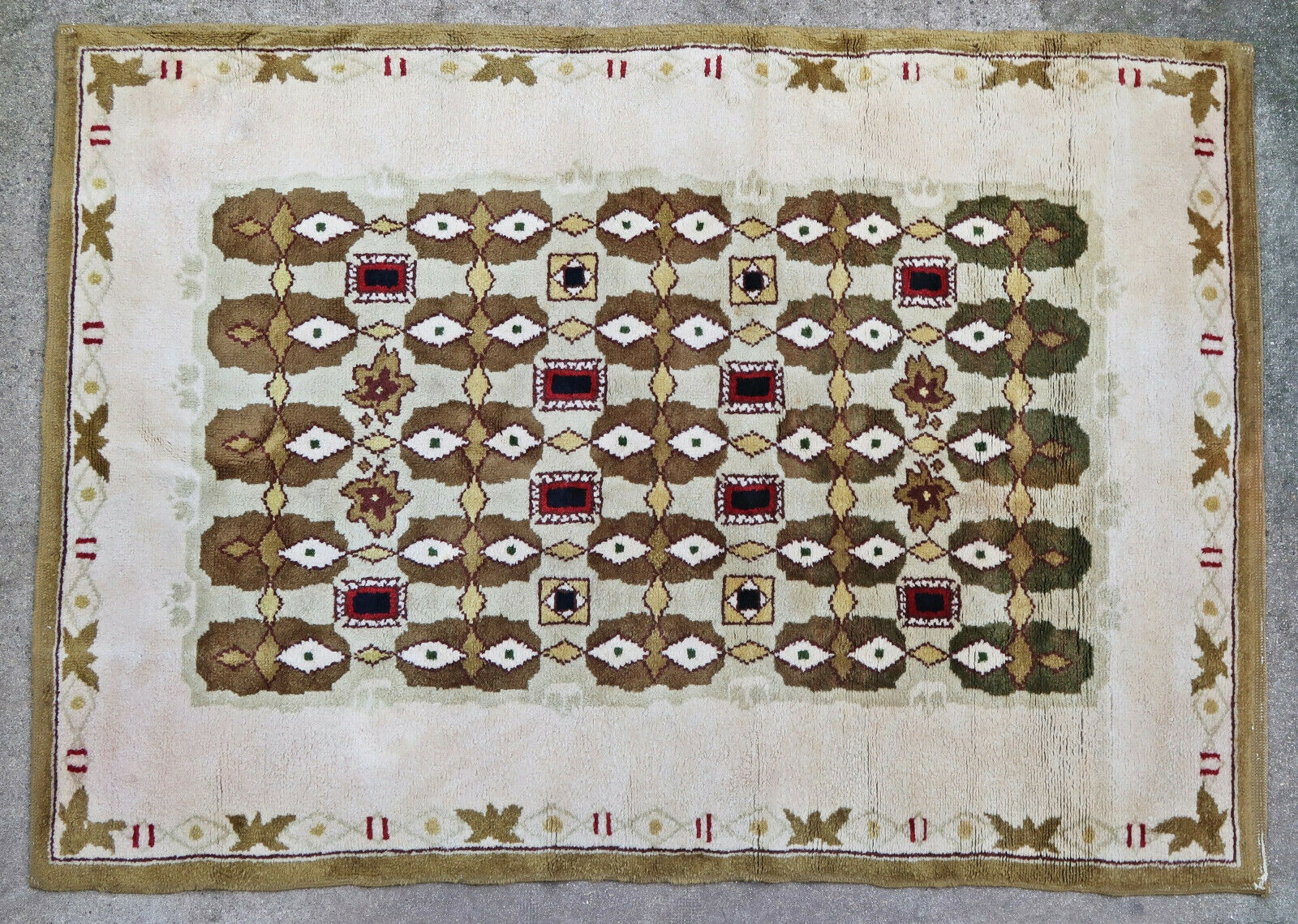 French rug Leleu 1950 224 X 157 cm