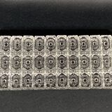 Set of 12 molded glass or crystal knife rests with diamond point decor