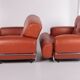 Bold Italian Lounge chair set made of leather, 1970