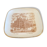 Assiette représentant la cathédrale de Milan en porcelaine