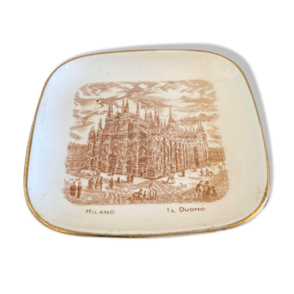 Porcelain plate representing the Milan Cathedral