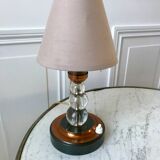 Lampe à poser en cuivre et verre art déco années 30
