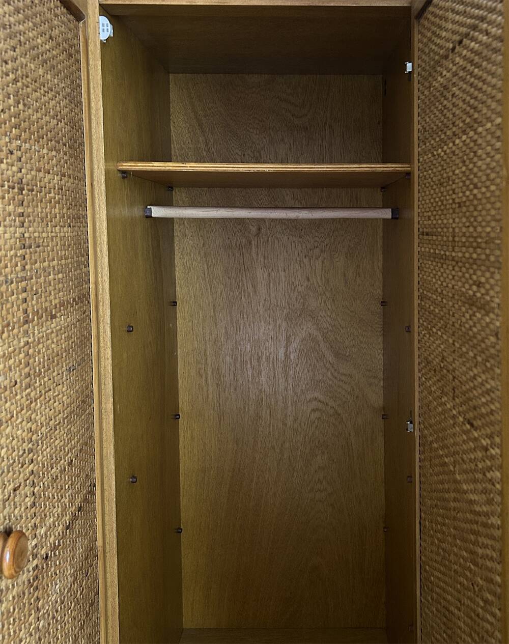 Vintage wardrobe, bamboo and rattan, Maugrion for Roche Bobois, 1980s