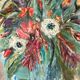 Tableau, huile sur carton "Bouquet"