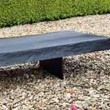 Table basse en bois brûlé Wabi sabi