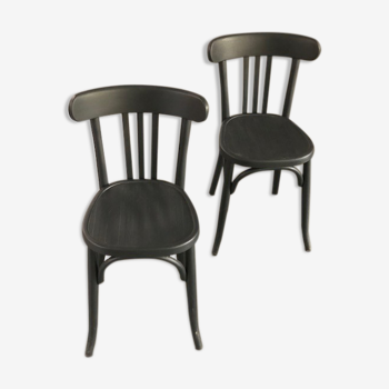 Pair of black bistro chairs