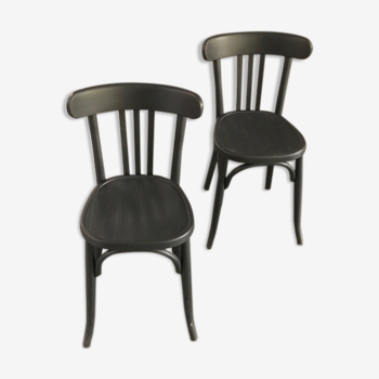 Paire de chaises bistrot noires