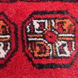 Tapis vintage fait main Ersari – 24 x 30 cm – Rouge éclatant - 1C968