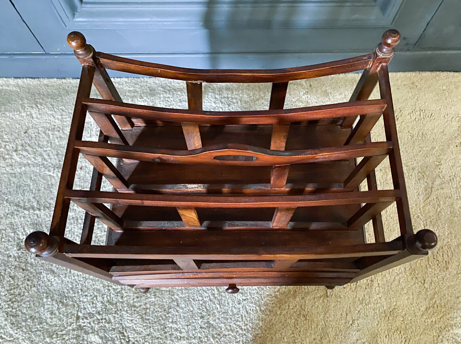 English mahogany magazine holder 1 drawer Mid-twentieth