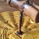 Ceramic cheese board with bamboo handle