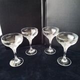 4 Cristal d'Arques Champagne Glasses, Granville Model