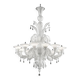 White Venetian “Ca’ Rezzonico” Murano Glass Chandelier with Clear Glass