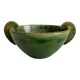 Antique green glazed ceramic bowl with handles, Tamegroute type