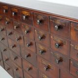 Antique Hardwood Apothecary Cabinet / Bank of Drawers, England, 19th Centur