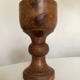Cache pot 19e néo classique en bois massif tourné H24cm