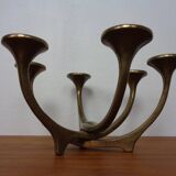 Brutalist Bronze Candleholder by Michael Harjes, 1960s