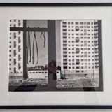 Vintage black and white photograph of Cité Moderne, framed, 42 x 52 cm.