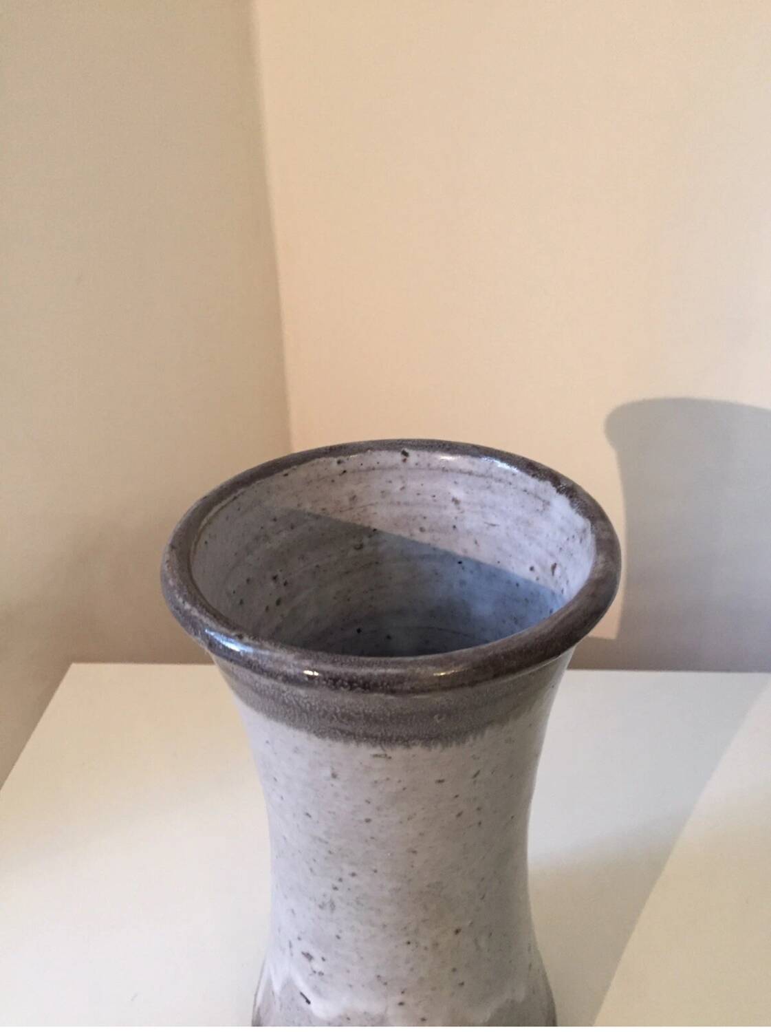 Vase rouleau en grès Vintage