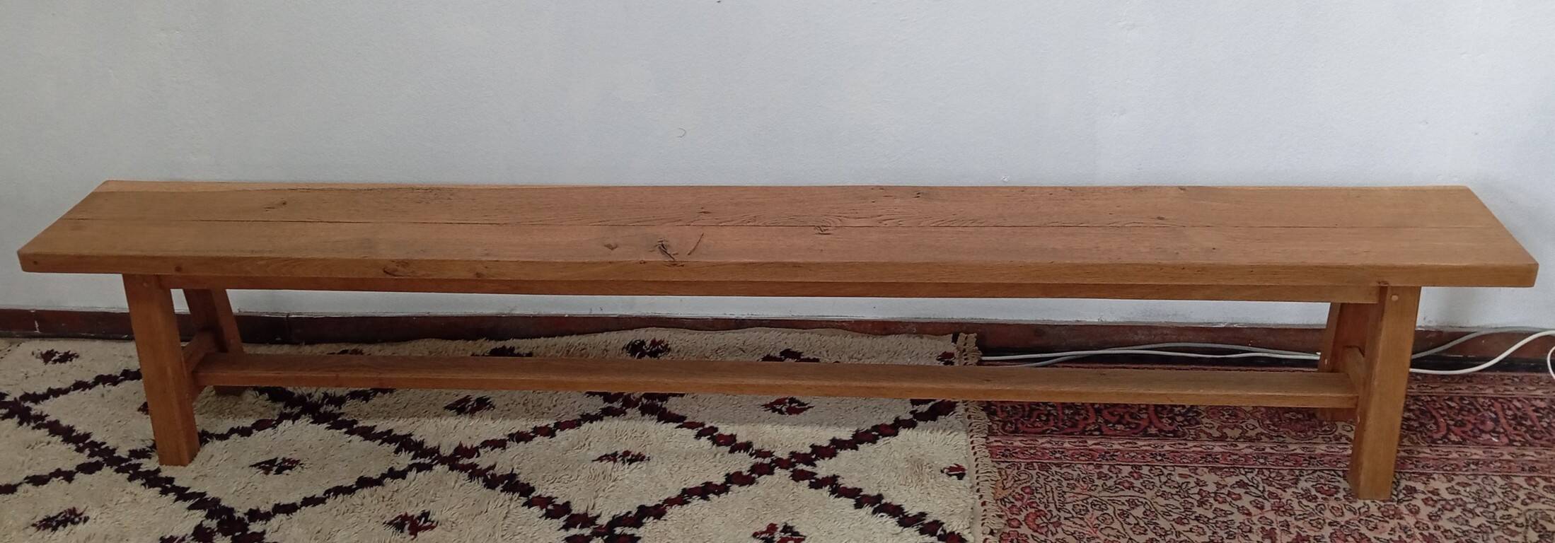 Solid oak farmhouse bench 250 cm