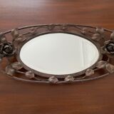 Mirror or centerpiece wrought iron Art Deco signed.