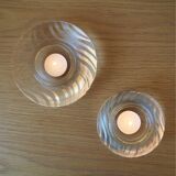 Holmegaard Skagerrak Set Of 3 - 2 Candle Holders, 1 Bowl - 1980S Denmark