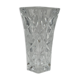 Flared vase in worked crystal