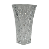 Flared vase in worked crystal
